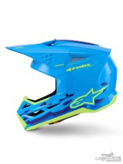 přilba S-M3 FORCE, ALPINESTARS (modrá/žlutá fluo) 2026