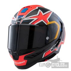 přilba SUPERTECH R10 limitovaná edice JACK MILLER, ALPINESTARS (matný karbon/červená/modrá/žlutá/bílá) 2025