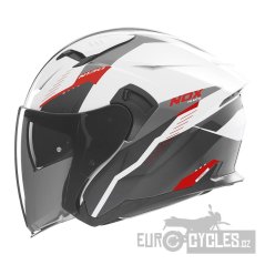 přilba N130 Myst, NOX (bílá,černá,červená) 2025